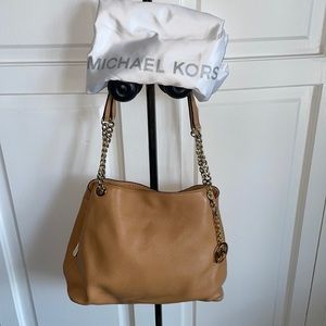 Michael Kors camel three compartment handbag